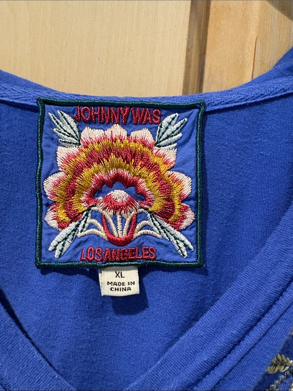 Johnny Was Royal Blue Jailyn Beach Embroidered Hooded Tunic XL - Picture 2 of 7